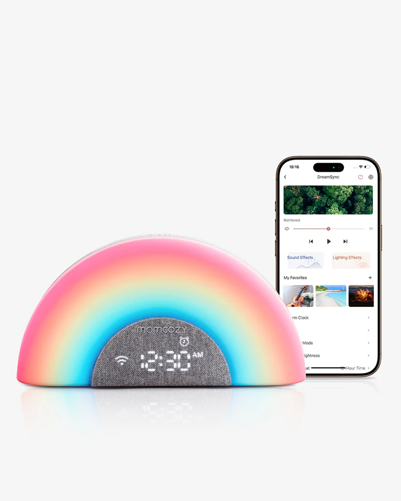 Momcozy Smart Baby Sound Machine - Rainbow Light & App Control