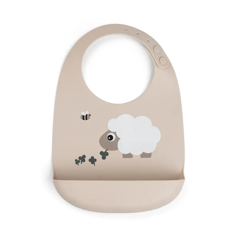 Done By Deer Silicone Bib Sheepy  - Sand