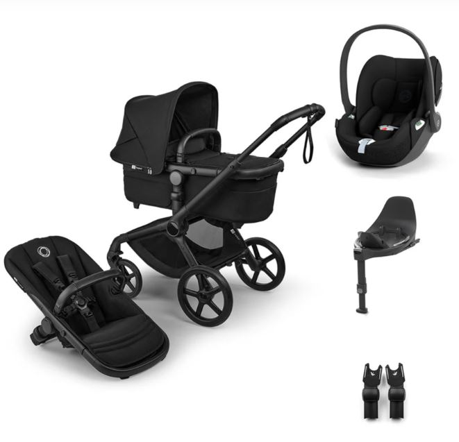 Bugaboo Fox 5 Renew Travel System with Cybex Cloud T & Base with Free Carrycot Stand