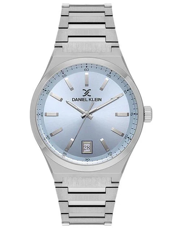 Daniel Klein Men’s Silver Ice Blue Dial Watch