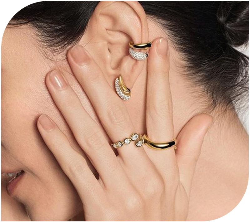 Gif of jewellery on models