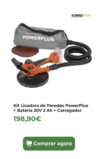 Kit Lixadora de Paredes PowerPlus + Bateria 20V 2 Ah + Carregador