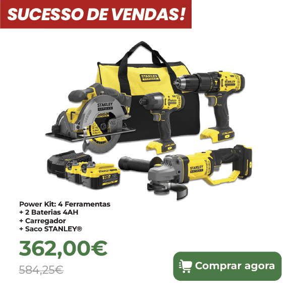 Power Kit: 4 Ferramentas + 2 Baterias 4AH + Carregador + Saco STANLEY® SFMCK469M2-QW