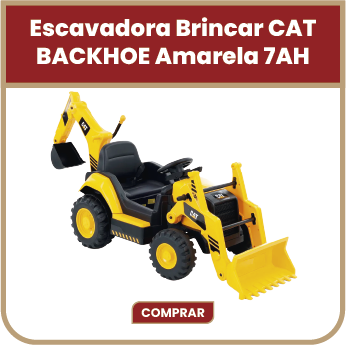 Escavadora Brincar CAT BACKHOE Amarela 7AH