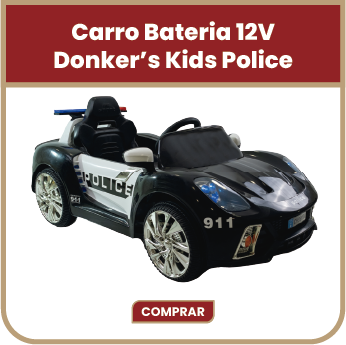 Carro Bateria 12V Donker&rsquo;s Kids Police
