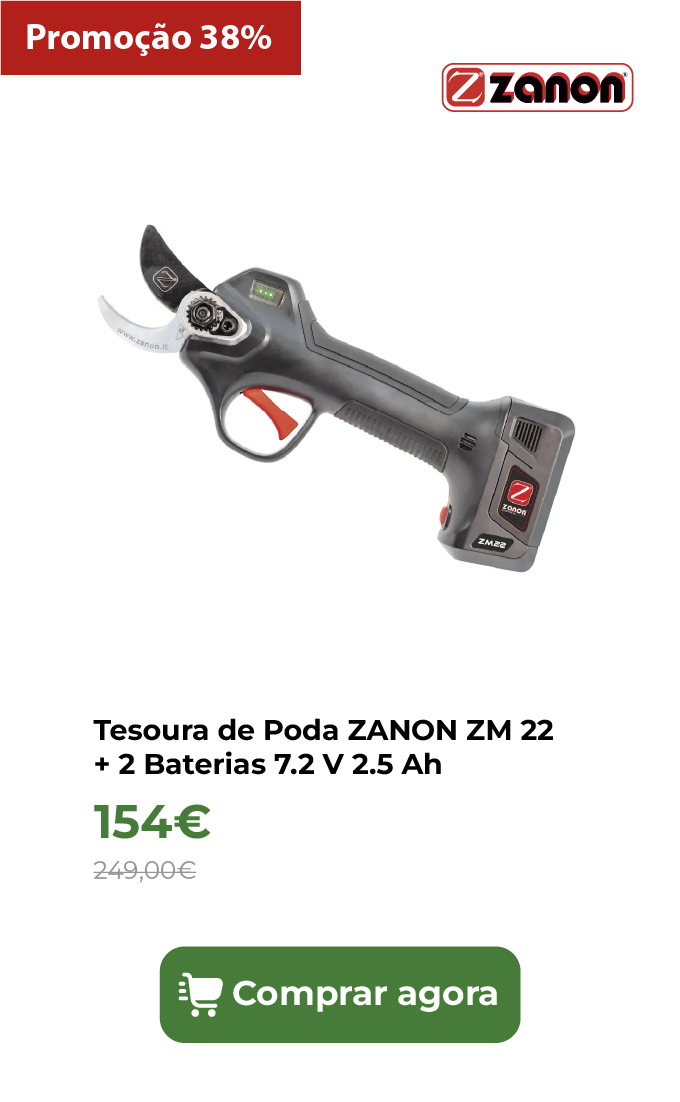 Tesoura de Poda ZANON ZM 22 + 2 Bateria 7.2 V 2.5 Ah