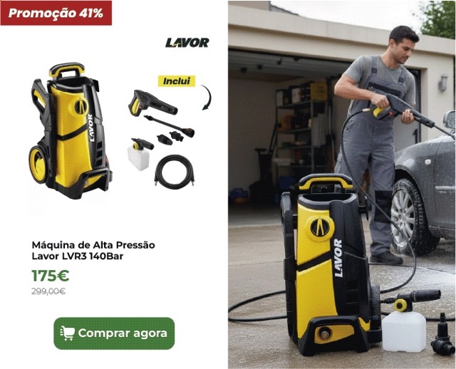 M&aacute;quina de Alta Press&atilde;o Lavor LVR3 140Bar