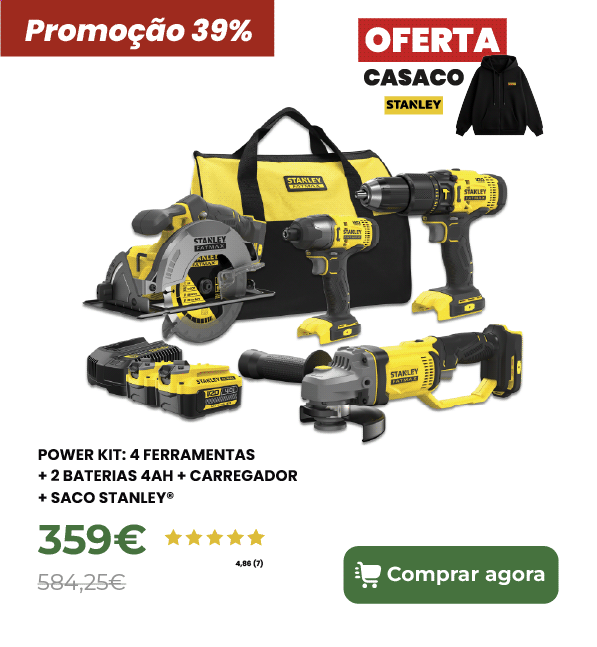Power Kit: 4 Ferramentas + 2 Baterias 4AH + Carregador + Saco STANLEY&reg; SFMCK469M2-QW