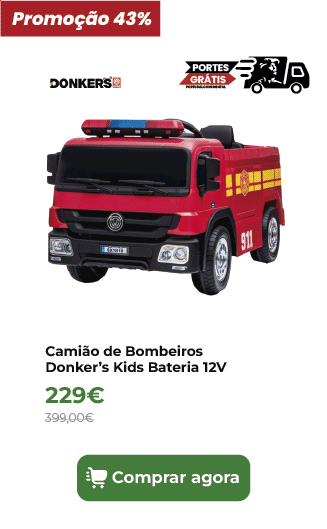 Cami&atilde;o de Bombeiros Donker&rsquo;s Kids Bateria 12V