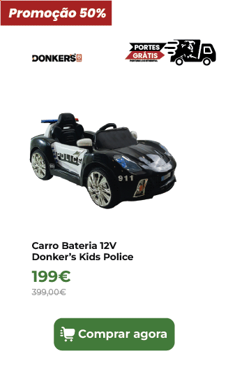 Carro Bateria 12V Donker&rsquo;s Kids Police