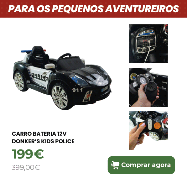 Carro Bateria 12V Donker&rsquo;s Kids Police