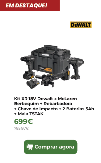 Kit XR 18V Dewalt x McLaren Berbequim + Rebarbadora + Chave de Impacto + 2 Baterias 5Ah + Mala TSTAK