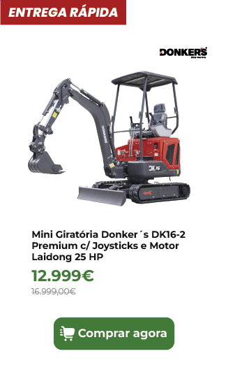 Mini Girat&oacute;ria Donker&acute;s DK16-2 Premium c/ Joysticks e Motor Laidong 25 HP