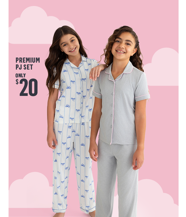 Shop Girls 3-7 Premium PJ Sets only $18