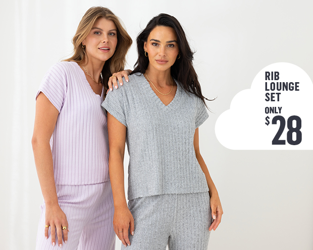 Shop Womens Rib Lounge Sets only $28