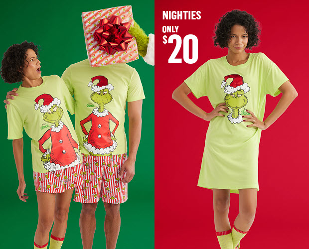 SHOP GRINCH SLEEPWEAR COLLECTION