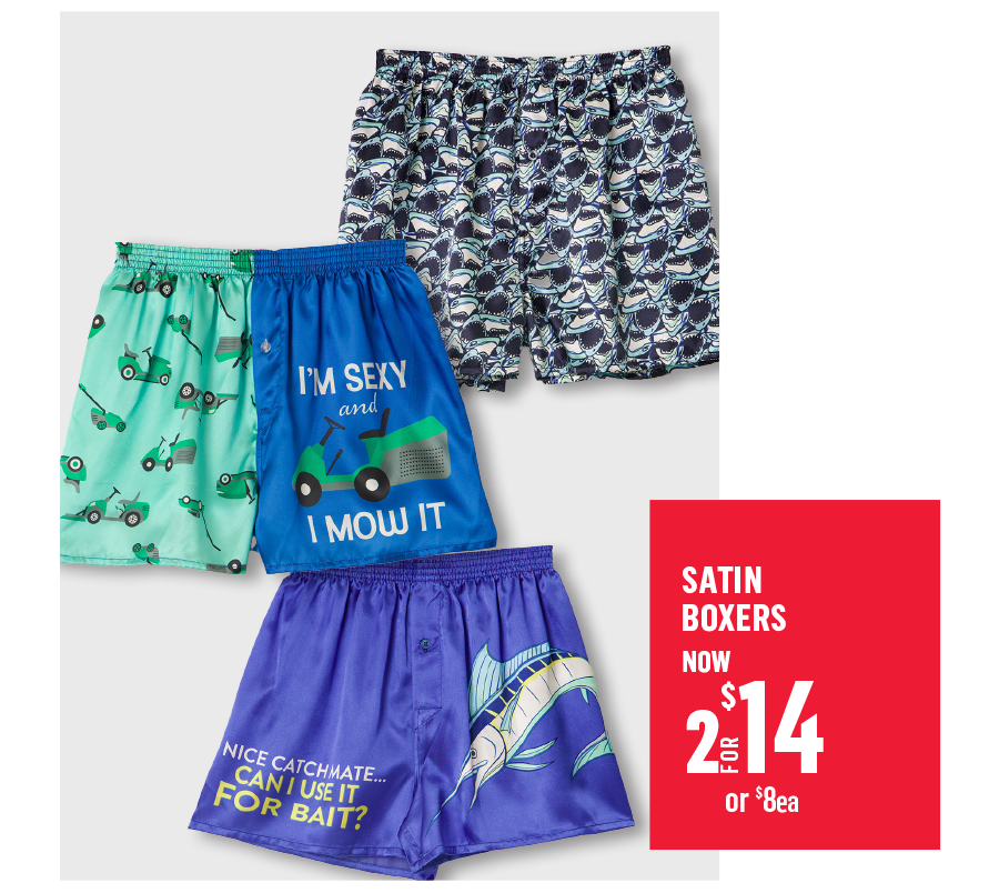 SHOP 2 FOR $14 BOXERS