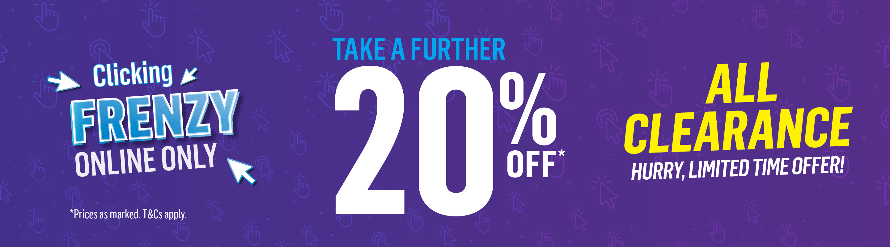 SAVE EXTRA 20% OFF CLEARANCE. ONLINE ONLY.