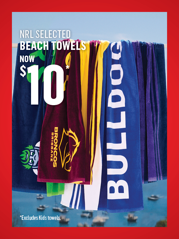 Shop NRL Towels now only $10