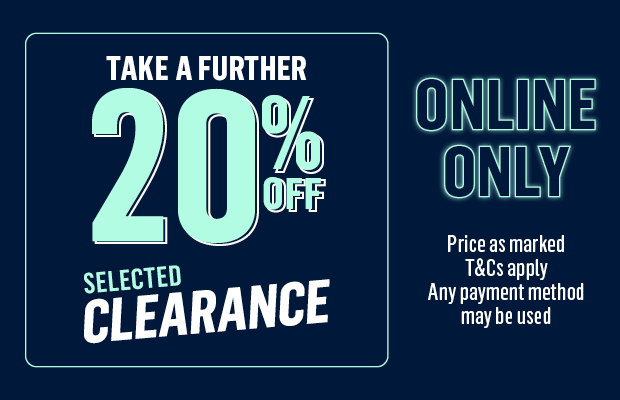 SHOP 20% OFF SELECT CLEARANCE. PRICES AS MARKED.
