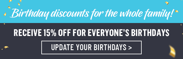 ADD DATE OF BIRTH. TO GET DISCOUNTS!!