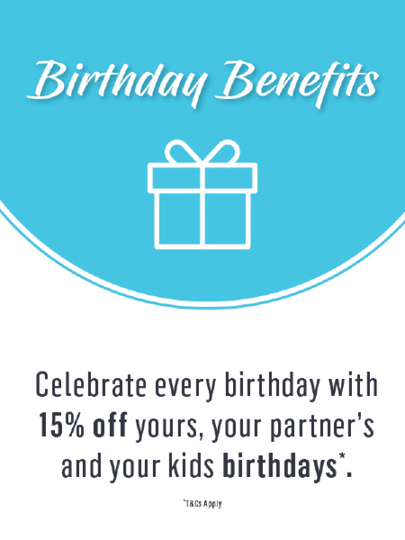 15% Off Birthday Vouchers