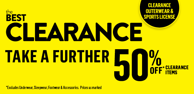 SHOP THE BEST CLEARANCE. SAVE A FURTHER 50%. PRICES AS MARKED.