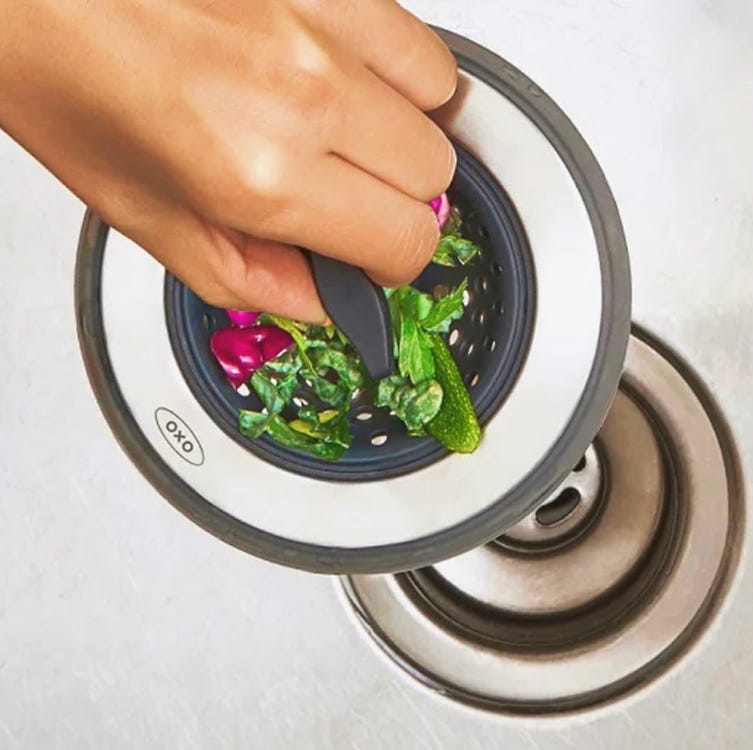 For $10, the OXO Silicone Sink Strainer Saves Me From Touching Soggy Food