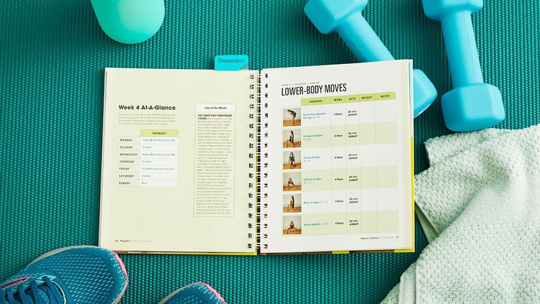 Lift Light, Get Lean interior image of a Week At-A-Glance, showing lower-body movements