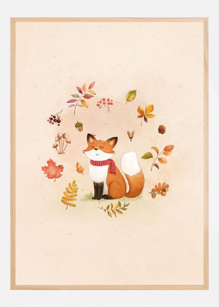 FOX IN FALL FOLIAGE PLAKAT