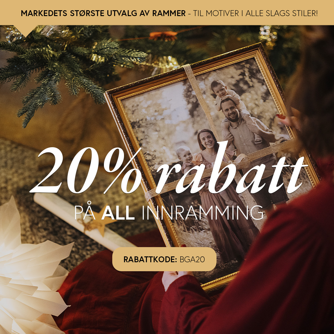 20% rabatt på all innramming! Gi bort den perfekte julegaven - et innrammet bilde!