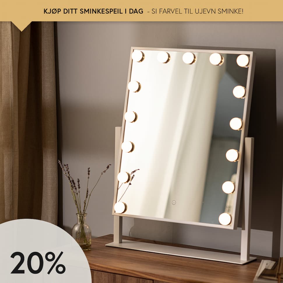20% rabatt på alle sminkespeil!