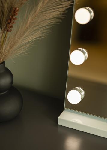 Image of KAILA Sminkespeil Hollywood 15 Hvit 58x46 cm