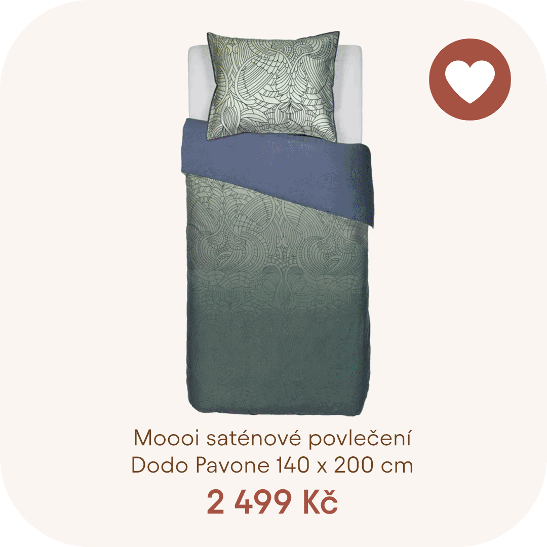 Moooi saténové povlečení Dodo Pavone 140 x 200 cm - zelené (Luxusní saténové povlečení s ombré efektem v zelené barvě)