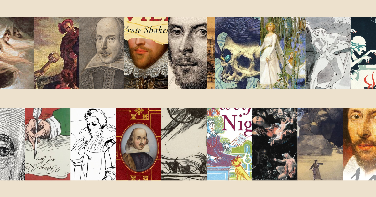 A collage of Shakespeare's book covers
