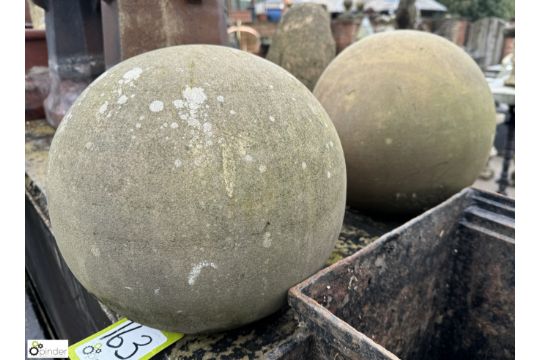 A pair Yorkshire stone Edwardian Balls, approx. 12in…