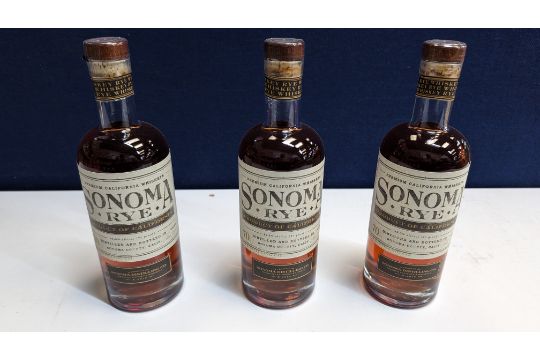 3 off 700ml bottles of Sonoma Rye Whiskey. 46.5%…