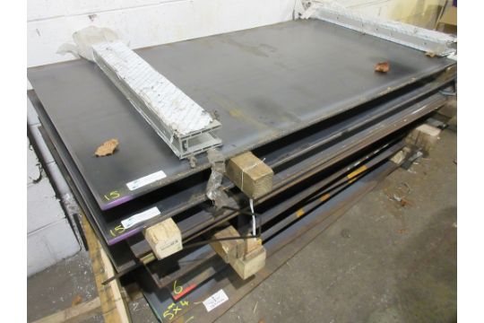 Fourteen assorted steel plates, circa 2000mm length,…