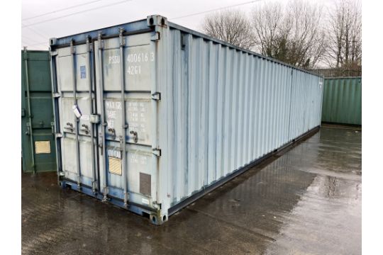 STEEL CARGO CONTAINER, approx. 12m long internal…