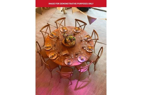 10 x Bespoke handmade 5ft6 solid wood round tables