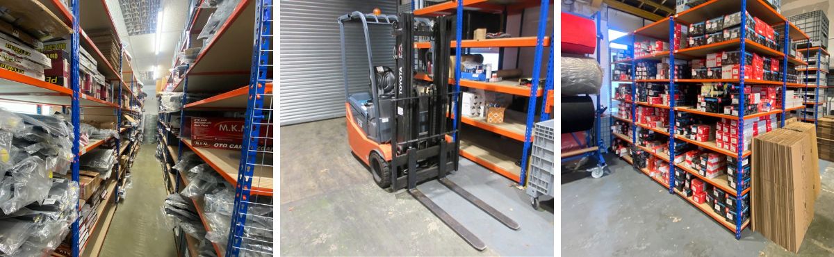 £400,000 (cost) Of Motor Spares And Associated Stock, Forklift, Racking, Etc
