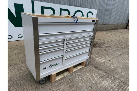 Unused 11 Drawer Tool Cabinet PHIXWELL 138cm x…