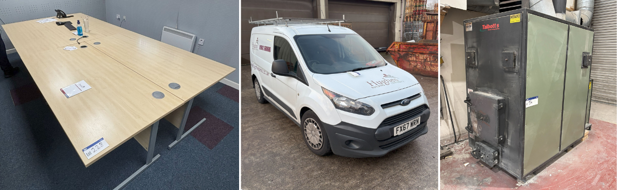 Woodworking Machinery, Construction & Builders Stocks, Office Furniture And Vehicles