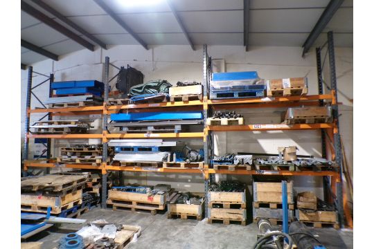 Three bays of Storax SP80 adjustable pallet racking,…