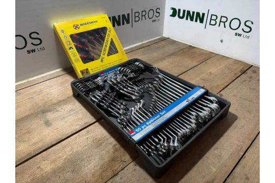 Unused Hilka 50 Piece Spanner Set & 9 Piece Screwdriver…