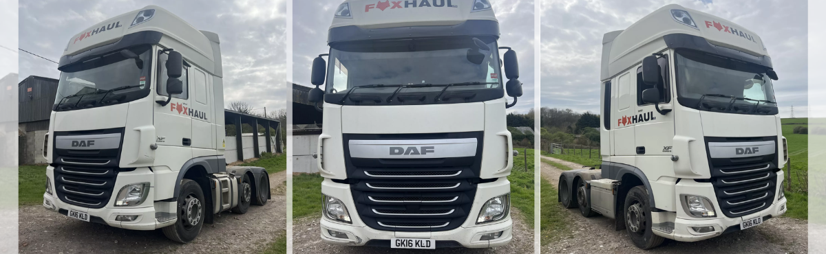 DAF XF530/XF510 tractor units ('23 & '16 plate)  Broshuis skeletal container trailer (2021)