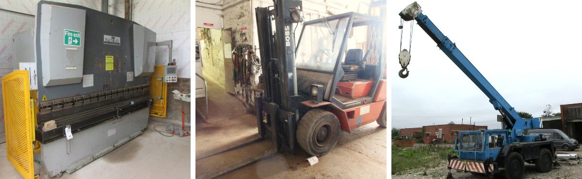 Sheet Metal, Fabrication & Engineering Equipment, All Terrain Crane, Forklifts, Commercial Vehicles, Steel Stock, etc