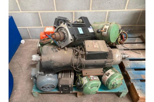 Pallet of assorted used machine motors. Please note…