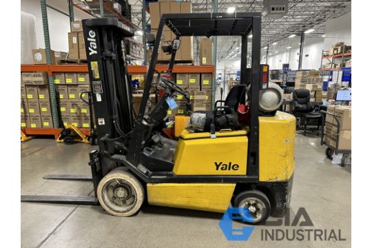 6,000 Lb. Yale Model GLC060 LPG Solid Tire Forklift;…