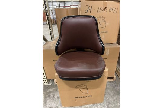 18- W-1025-BRN - Modern Bucket Seat Bar Stool - Brown